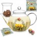 Borosilicate Glass Teapot (34 OZ) with Removable Loose Tea Glass Infuser – Includes 2 Blooming Teas – 2-in-1 Tea Maker – Tea Purist's Choice