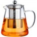 Glass Teapot Stovetop 18.6 OZ, Borosilicate Clear Tea Kettle with Removable 18/8 Stainless Steel Infuser, Teapot Blooming and Loose Leaf Tea Maker Tea Brewer for Camping, Travel (550ML)