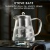 Glass Teapot Stovetop 18.6 OZ, Borosilicate Clear Tea Kettle with Removable 18/8 Stainless Steel Infuser, Teapot Blooming and Loose Leaf Tea Maker Tea Brewer for Camping, Travel (550ML)